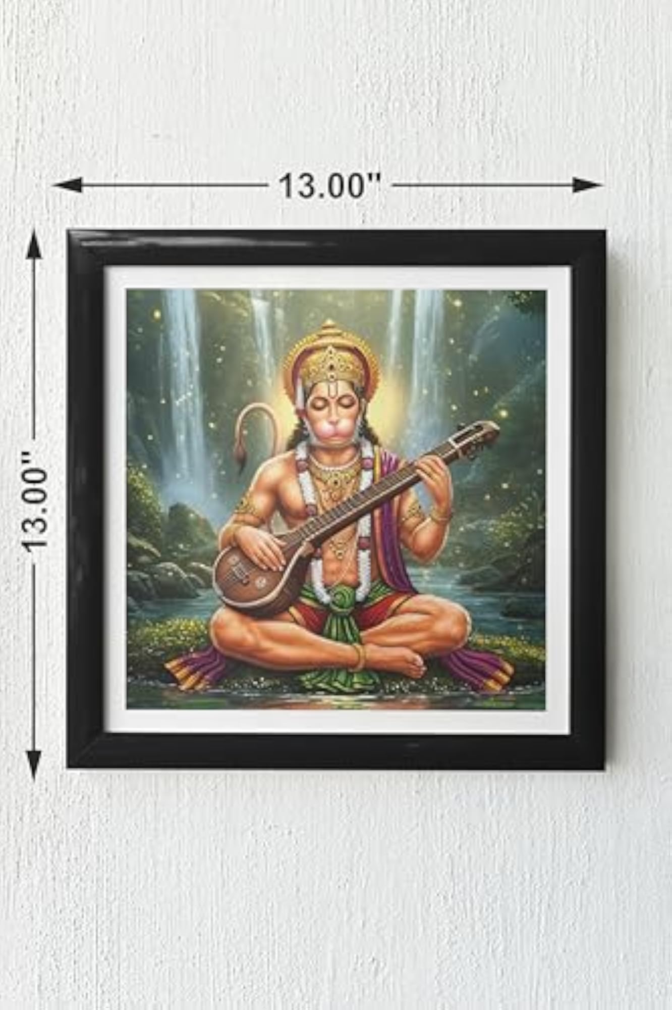 Lord Hanuman Wall Art Print, Framed Decorative Poster